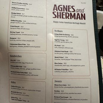 Agnes and Sherman - Menu - Diners Near Me - Houston, Texas Agnes and Sherman - Menu - Diners Near Me - Houston, Texas