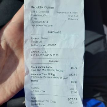 Republik Coffee - expensive! - Coffee & Tea Near Me - Pasadena, California