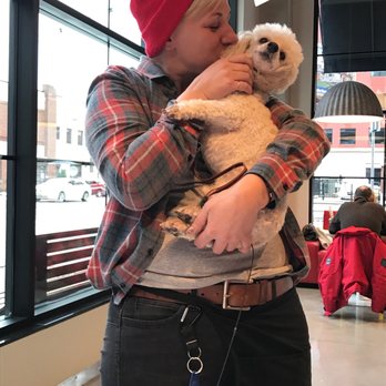 Radisson RED Minneapolis Downtown - Sari (our perfectly wonderful server) with our very spoiled toy poodle, Max. - Hotels Near Me - Minneapolis, Minnesota