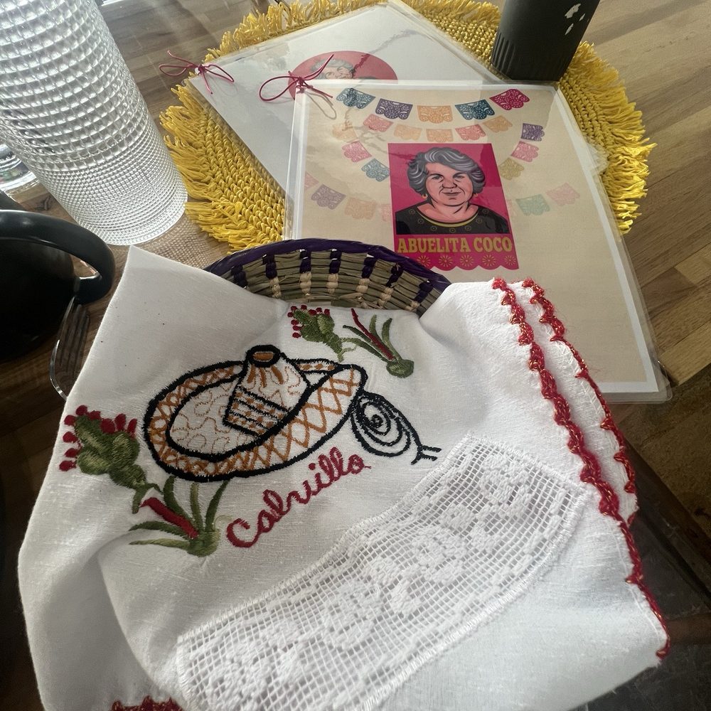 Abuelita Coco - Tortilla cloth/napkin. Beautiful! - Vegan Near Me - Oak Lawn, Illinois