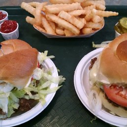 2 Cheeseburgers Deluxe and an order of Fries.