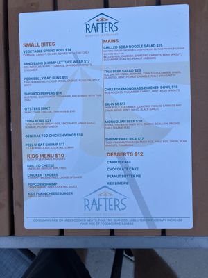 Menu photo 2 Rafters Rooftop Restaurant Spring Lake, MI Menu photo 2 Rafters Rooftop Restaurant Spring Lake, MI