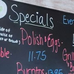 Bob's Coffee Shop - I wonder if the "Polish and Eggs" comes with a full manicure and fill?