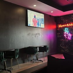 Sakura Hookah Lounge - Seating area and TV