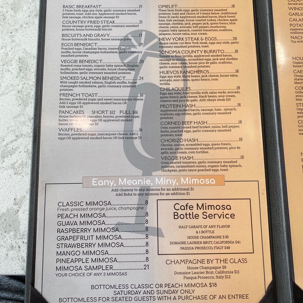 Cafe Mimosa - Menu - Breakfast & Brunch Near Me - Rohnert Park, California
