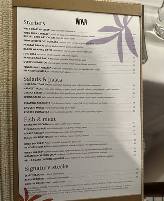 Menu photo 2 Vinya Table Coral Gables, FL