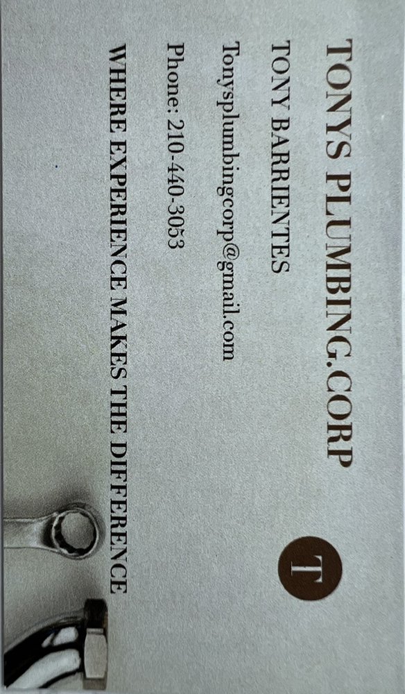 Slide of Tony's Plumbing Corp