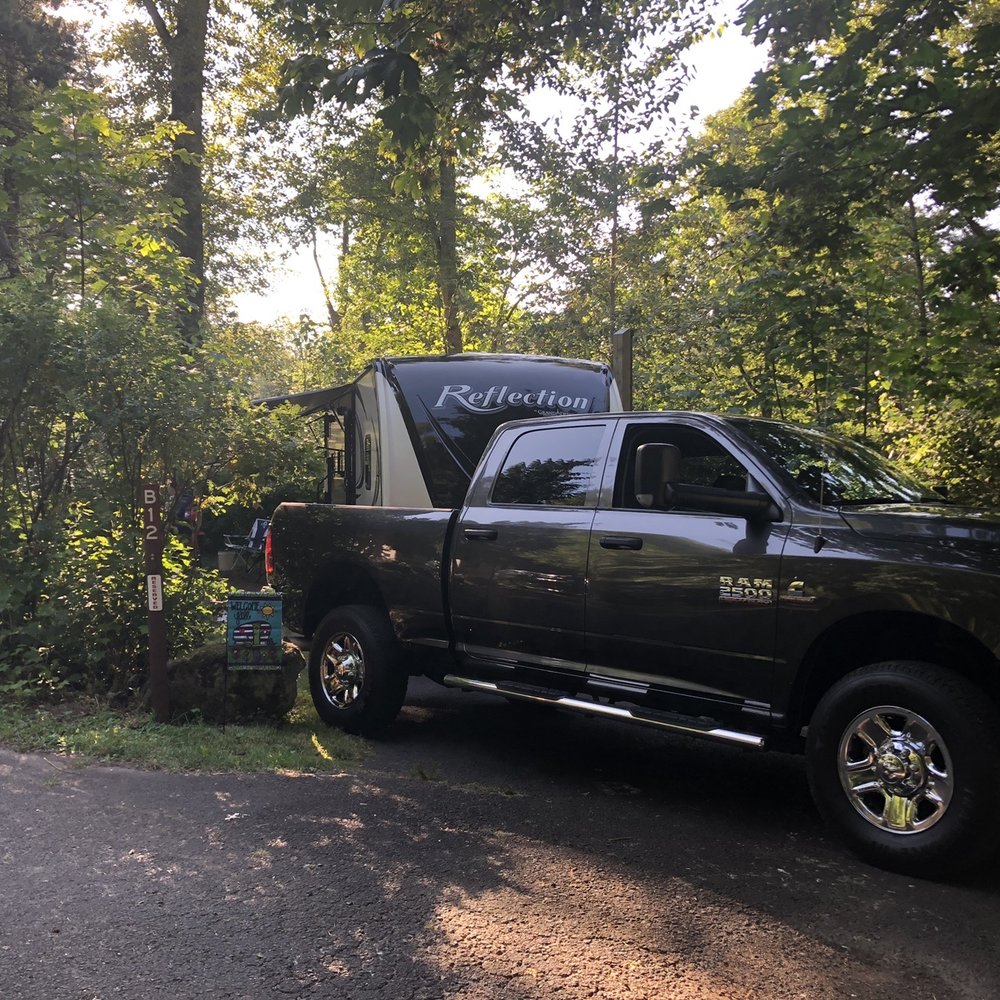 We had to squeeze our truck in diagonally We had to squeeze our truck in diagonally