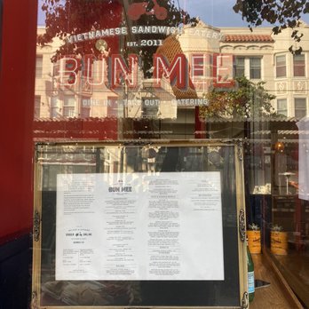 Bun Mee - Menu in the window - Vietnamese Near Me - San Francisco, California Bun Mee - Menu in the window - Vietnamese Near Me - San Francisco, California