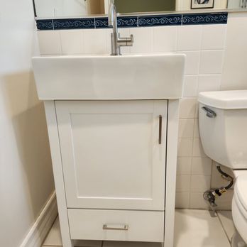 Altadena Handyman - Finished bathroom vanity installation with cabinet, updated plumbing connections, and a clean, secure fit within the space. - Plumbing Near Me - Altadena, California