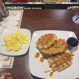 Chicken and Waffle w/added side of eggs Chicken and Waffle w/added side of eggs
