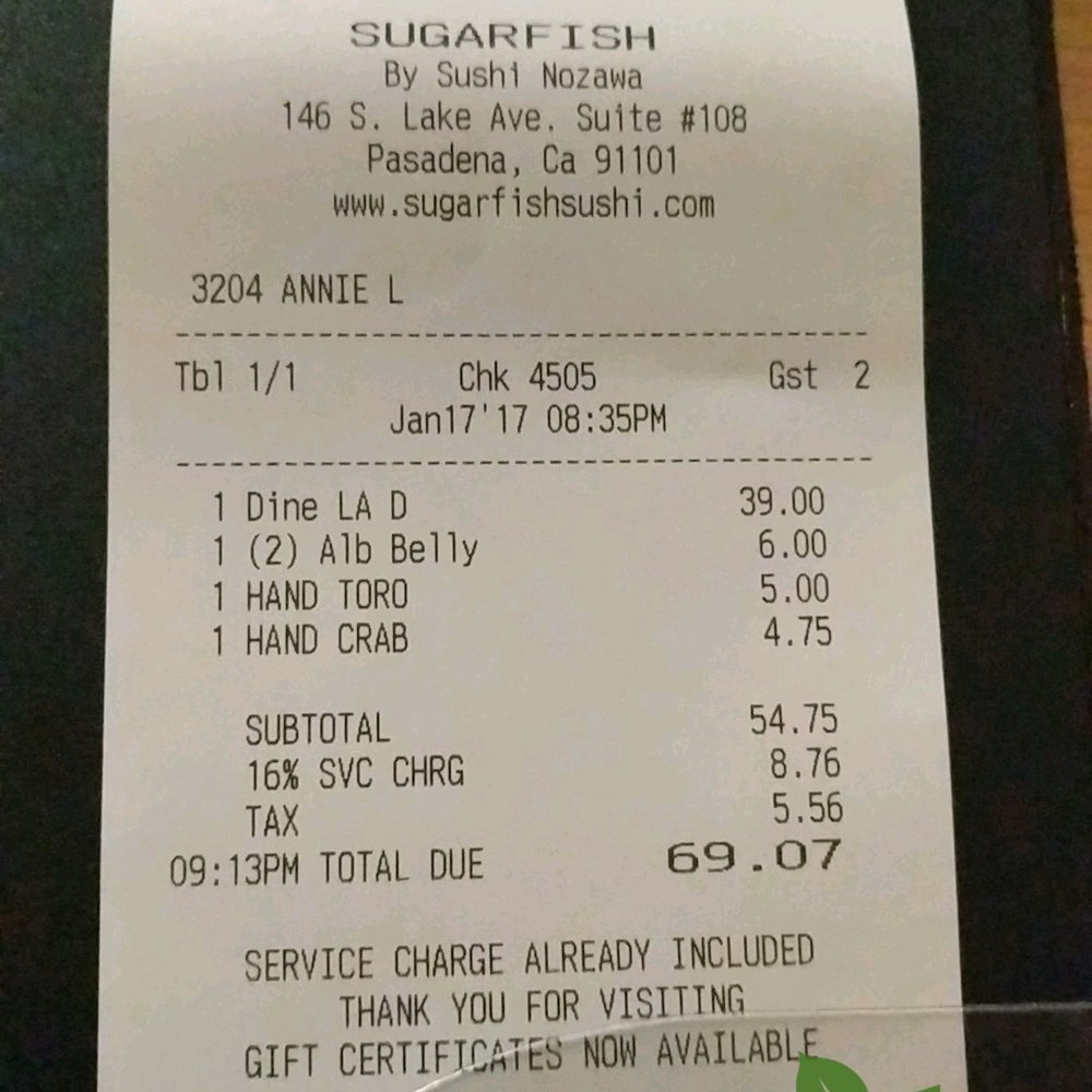 SUGARFISH | Pasadena - 16% service charge :O - Japanese Near Me - Pasadena, California SUGARFISH | Pasadena - 16% service charge :O - Japanese Near Me - Pasadena, California