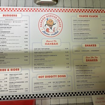 Harbor Burger Shack - Busy menu - Burgers Near Me - Kittery, Maine