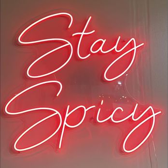 Karachi Kitchen - a neon sign that says stay spiciy - Pakistani Near Me - Frisco, Texas Karachi Kitchen - a neon sign that says stay spiciy - Pakistani Near Me - Frisco, Texas
