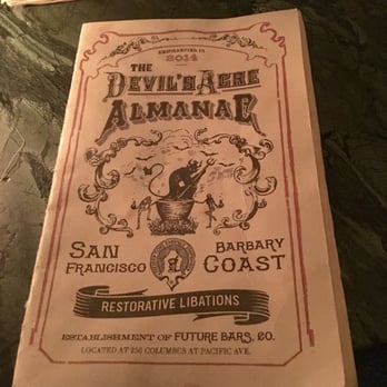 The Devil's Acre - Menu - Cocktail Bars Near Me - San Francisco, California
