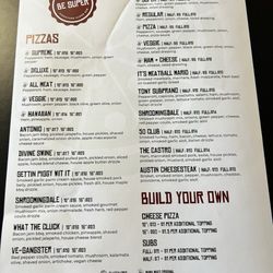 Mama Mia's Pizzeria - Menu - back