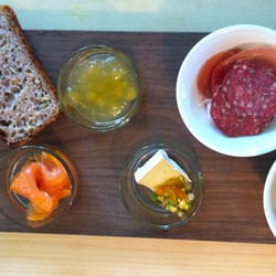 Hotel Aak - Yogurt, homemade bread, smoked salmon, pear jam, camembert w/ nuts & honey, reindeer sausage & proscuitto, scrambled eggs