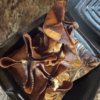 Siam Thai Cuisine - Burnt to a crisp, inedible crab Rangoon 'to go' order packaged up and knowingly sold to me! - Thai Near Me - Otto, North Carolina Siam Thai Cuisine - Burnt to a crisp, inedible crab Rangoon 'to go' order packaged up and knowingly sold to me! - Thai Near Me - Otto, North Carolina