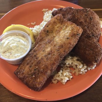 Coconuts Fish Cafe - Fried Mahi mahi with brown rice instead of fries. - Seafood Near Me - Kihei, Hawaii Coconuts Fish Cafe - Fried Mahi mahi with brown rice instead of fries. - Seafood Near Me - Kihei, Hawaii