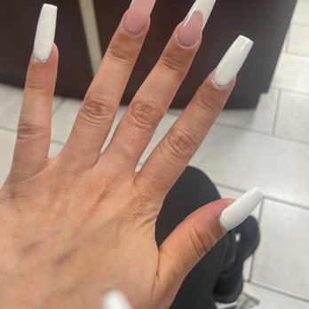 Perfect 10 Nails - Full set, acrylic with gel, but the design was too tricky and intricate so he couldn't add the crystals i brought it add $5 per hand. - Nail Salons Near Me - Las Vegas, Nevada Perfect 10 Nails - Full set, acrylic with gel, but the design was too tricky and intricate so he couldn't add the crystals i brought it add $5 per hand. - Nail Salons Near Me - Las Vegas, Nevada
