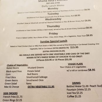 Mama Reta's Kitchen - Menu - Soul Food Near Me - Lake Charles, Louisiana