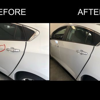 Volt left rear door dent on bodyline