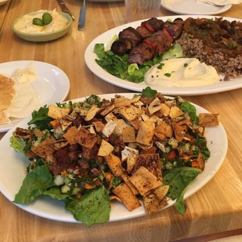 Jerusalem Garden - Chicken fattosh salad and kabobs - Desserts Near Me - Ann Arbor, Michigan