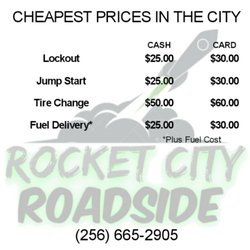 Rocket City Roadside - Price List