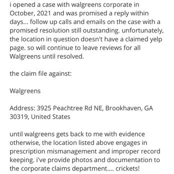 Walgreens - a screenshot of a text message - Drugstores Near Me - Cumming, Georgia Walgreens - a screenshot of a text message - Drugstores Near Me - Cumming, Georgia