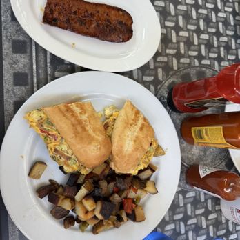Creekside Garden Cafe - Scramble sandwich - Breakfast & Brunch Near Me - Cambria, California Creekside Garden Cafe - Scramble sandwich - Breakfast & Brunch Near Me - Cambria, California
