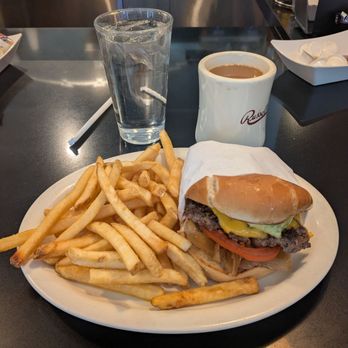 Russell's - Famous Cheeseburger with coffee - American Near Me - Pasadena, California Russell's - Famous Cheeseburger with coffee - American Near Me - Pasadena, California