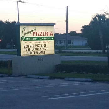 Giuseppe's Pizzeria - Specials promoted outside - Pizza Near Me - Sebastian, Florida Giuseppe's Pizzeria - Specials promoted outside - Pizza Near Me - Sebastian, Florida