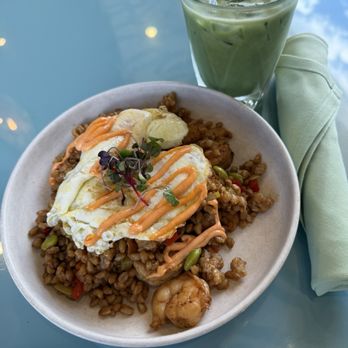 Aura Gardens - Farro Shrimp Fried Rice - Breakfast & Brunch Near Me - Carlsbad, California