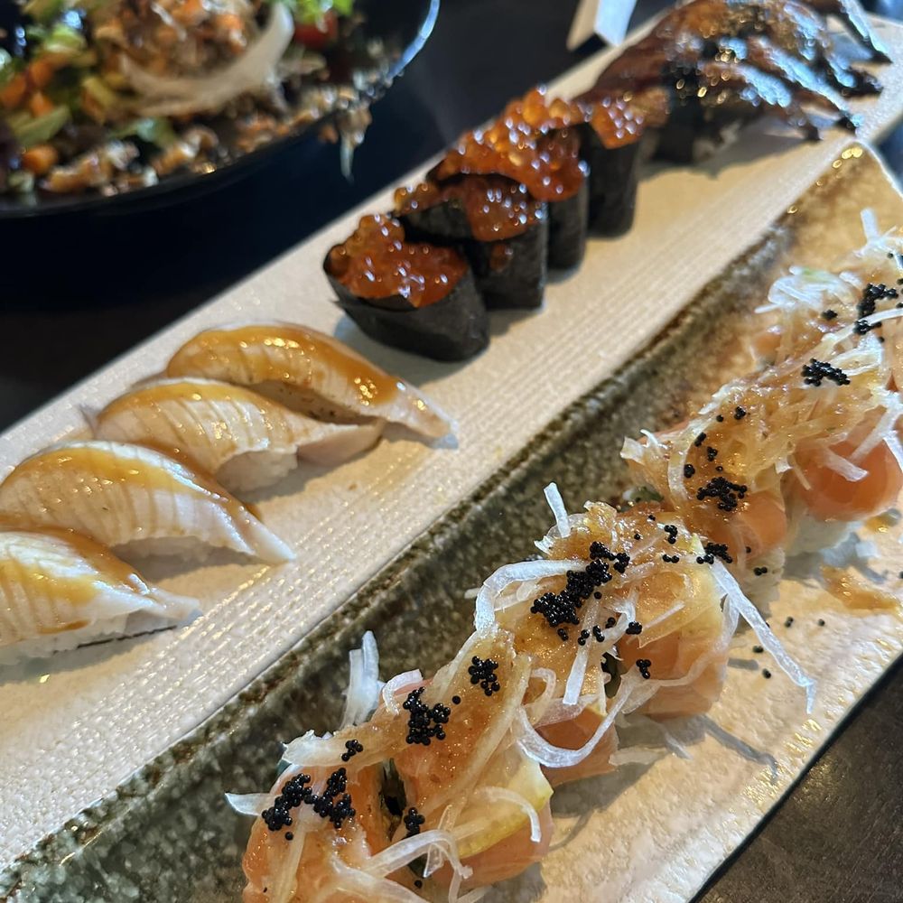 Hashigo Sushi - Citrus Salmon Roll and a variety of nigiri sushi - Japanese Near Me - Huntington Beach, California Hashigo Sushi - Citrus Salmon Roll and a variety of nigiri sushi - Japanese Near Me - Huntington Beach, California