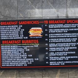 Yellow Basket - 4/19/2026.  Menu - breakfast sandwiches, burritos, and specials