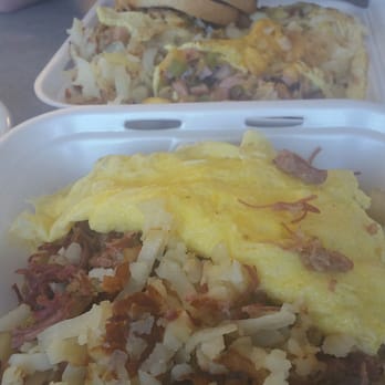 Carol's Corner Cafe - Our take home boxes AFTER we stuffed our faces. - American Near Me - Vancouver, Washington