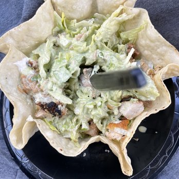 El Pollo Loco - Double Chicken avocado salad. Hardly any chicken. No avocado. Mostly lettuce. - Mexican Near Me - Cathedral City, California