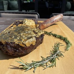 24K Gold Crusted Tomahawk steak