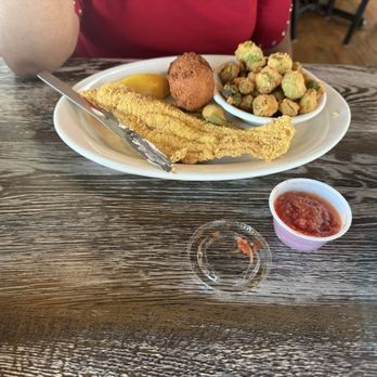 Kowaliga Restaurant - Fried catfish and okra - Southern Near Me - Alexander City, Alabama