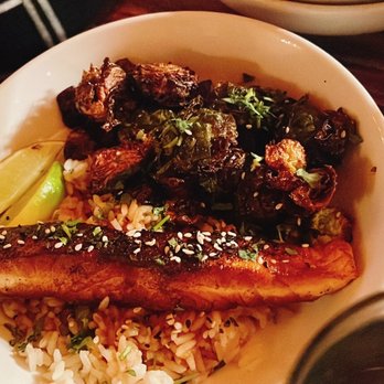 Bitters & Bones - Salmon bowl - American Near Me - Saranac Lake, New York Bitters & Bones - Salmon bowl - American Near Me - Saranac Lake, New York