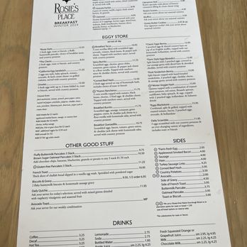 Rosie’s Place - Menu - Breakfast & Brunch Near Me - Carmel, Indiana Rosie’s Place - Menu - Breakfast & Brunch Near Me - Carmel, Indiana