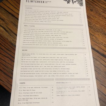 FlintCreek Cattle - Menu - New American Near Me - Seattle, Washington