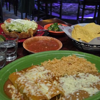 El Toro Mexican Restaurant - Chicken Enchiladas w/beans and rice - Mexican Near Me - Huber Heights, Ohio
