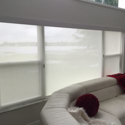 Verticals & Shower Doors - Mermet Roller Shade; powered by a Somfy Motor
