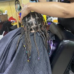 Many Stylez Barber & Beauty Salon - Ms Star was putting on the final touches
