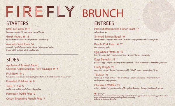 Menu photo 8 Firefly Washington, DC, DC