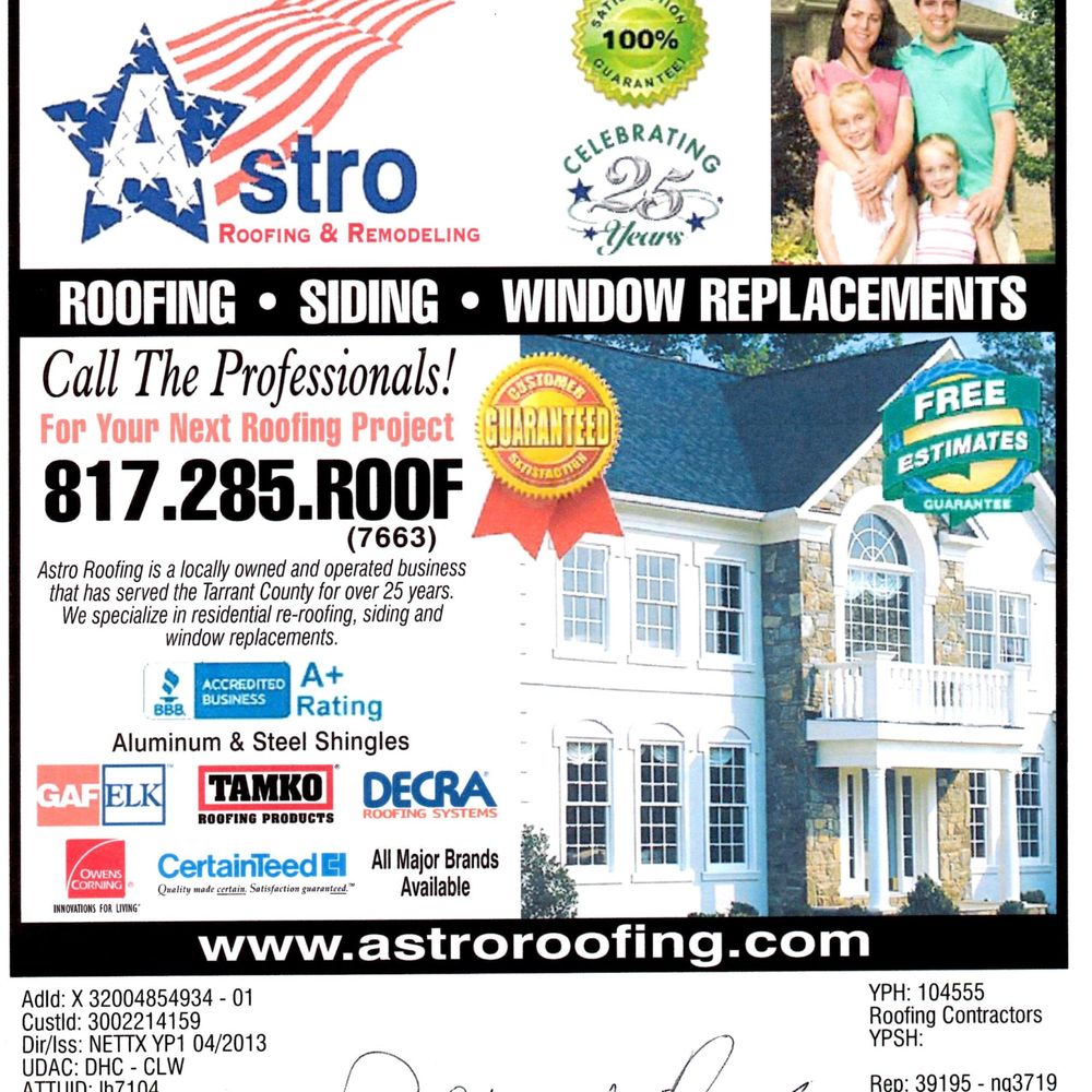 Slide of Astro Roofing