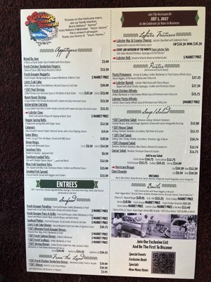 Menu photo 1 Hurricane Seafood Restaurant St Pete Beach, FL Menu photo 1 Hurricane Seafood Restaurant St Pete Beach, FL