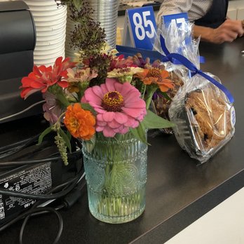 Picnic Cafe - NIce touch by register - fresh zinnias bid you welcome, friend! - Sandwiches Near Me - Nashville, Tennessee Picnic Cafe - NIce touch by register - fresh zinnias bid you welcome, friend! - Sandwiches Near Me - Nashville, Tennessee