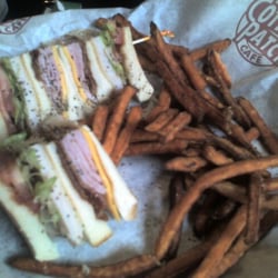 The Club is my favorite, here with sweet potato fries
